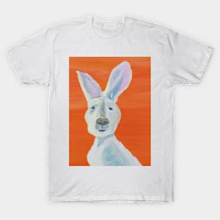 Great Gray Kangaroo on Orange Art T-Shirt